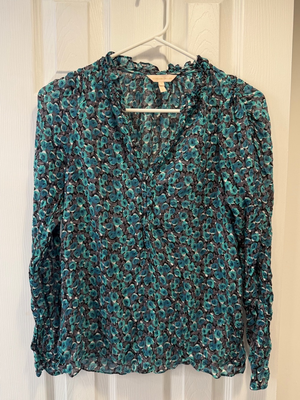 Rebecca Taylor Emerald Rose Blouse Size 2